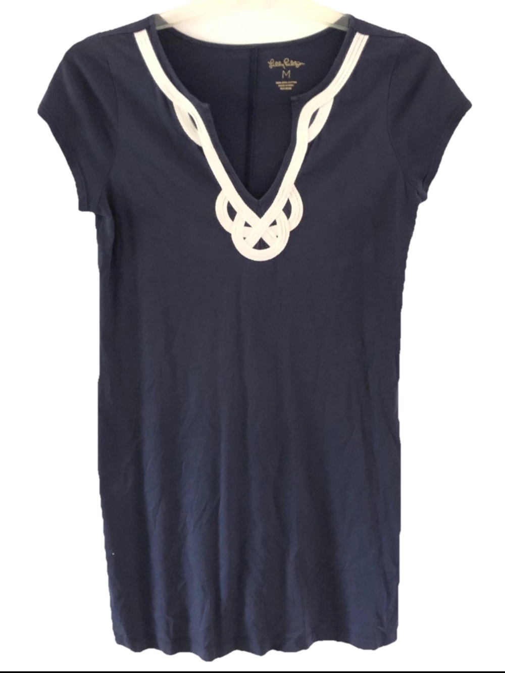 Lilly Pulitzer Brewster women navy blue shift dress size M casual party summer - Picture 10 of 16